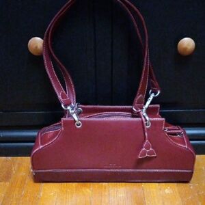 Elegant Red Leather Handbag
